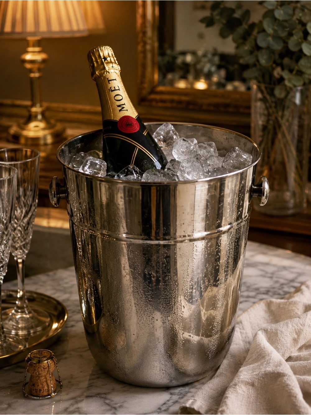 ✨ Vintage Large Stainless Steel Ice Bucket / Wine Chiller - Made in Korea ✨